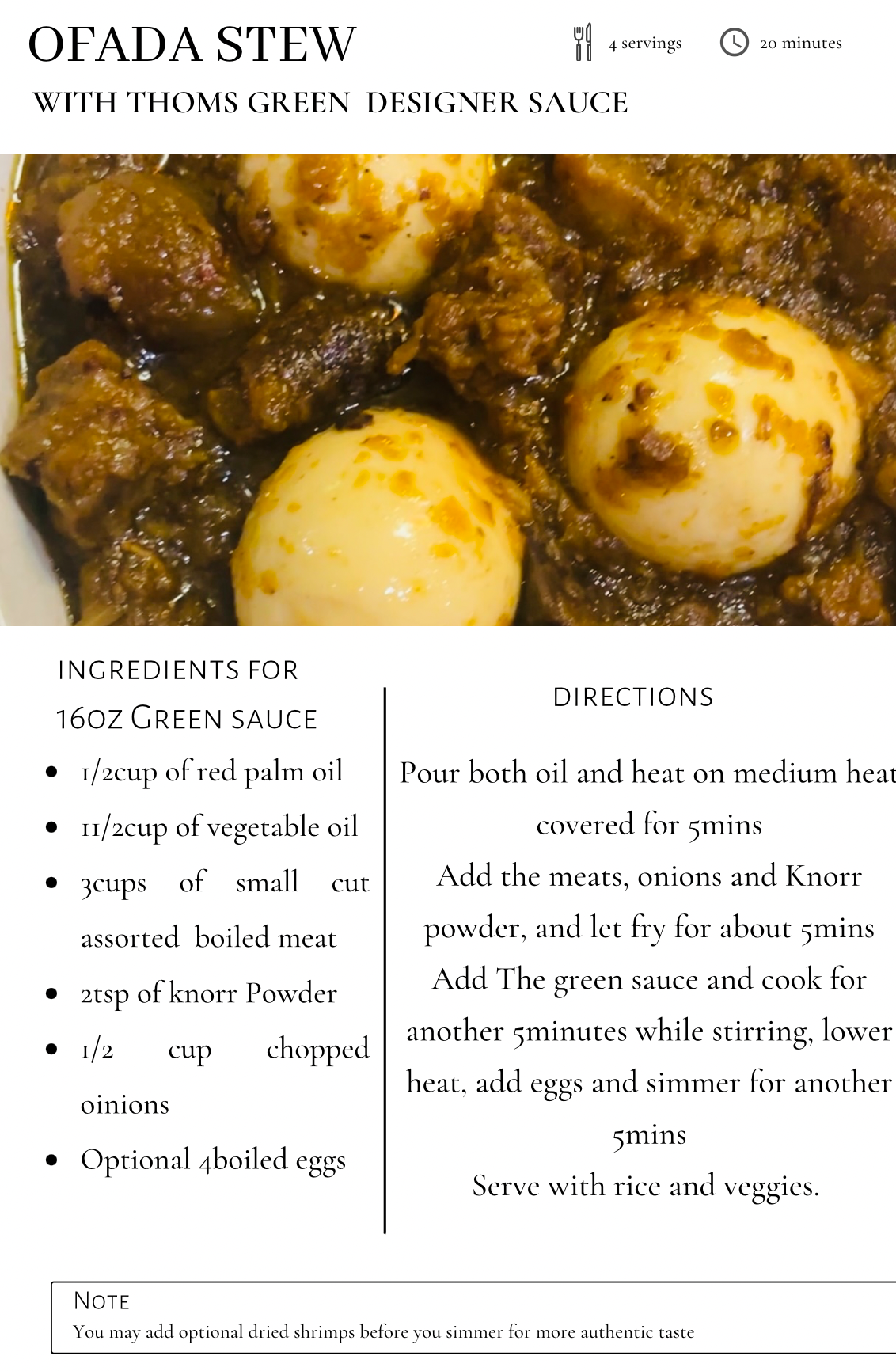 DESIGNER PEPESOS "GREEN" sauce, ayamase stew recipee