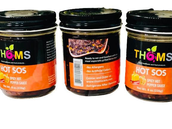 THOMS spicy hot sauce for all your meals and meats!