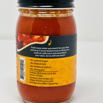 Sauces by THOMS PEPESOS,  All natural blend of fresh tomato and pepper for stew, soup, pasta, no salt or or artificial colors!